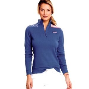 Vineyard Vines Women’s Blue Quarter-Zip Sweater